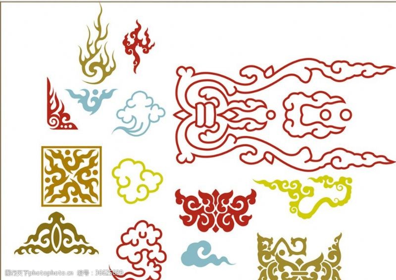圆形龙传统图案古典花纹中国风图案