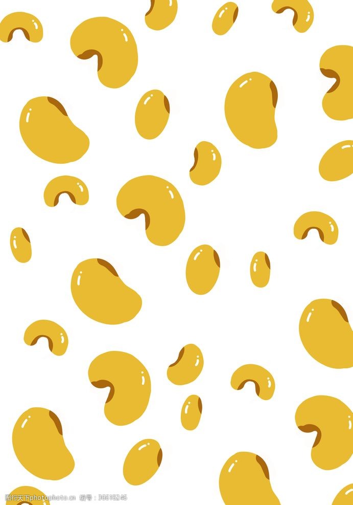 黄色腰果坚果豆类插画素材