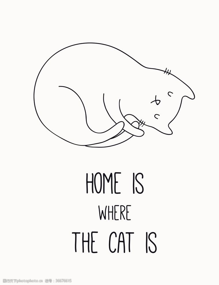 宠物用品海报手绘卡通猫