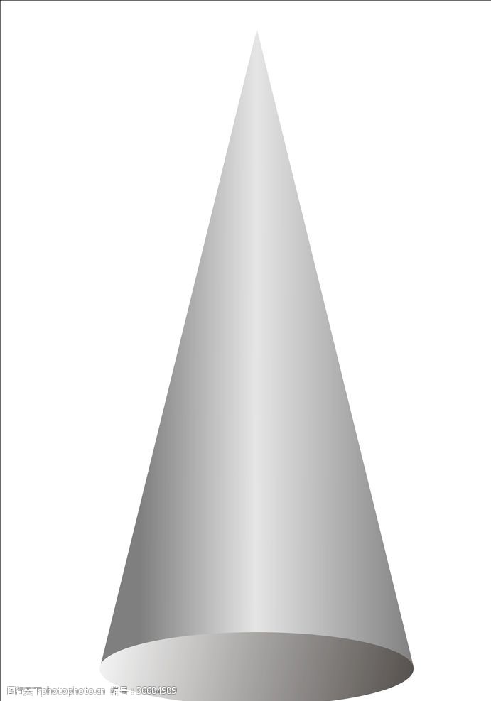 3d模型精选3D立体圆锥三角形黑白渐变矢量