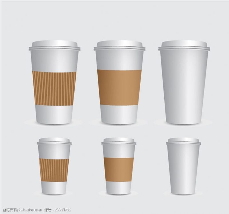 手绘矢量咖啡杯咖啡外卖杯子设计
