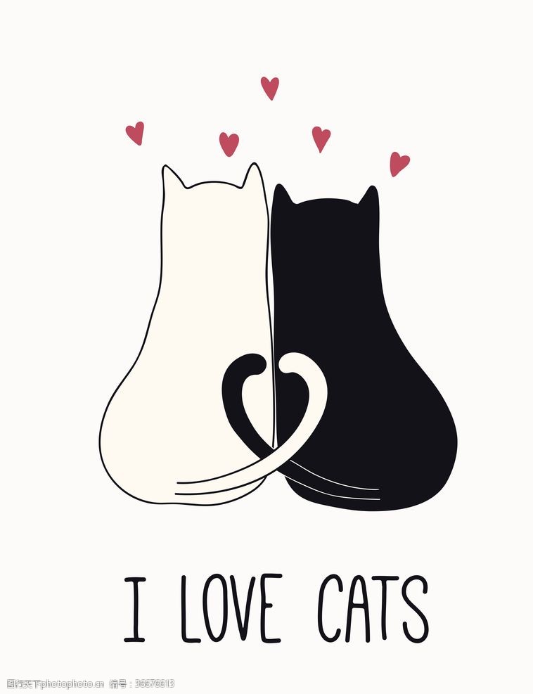 宠物用品海报手绘卡通猫