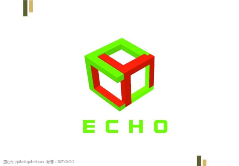 几何体echo标志设计
