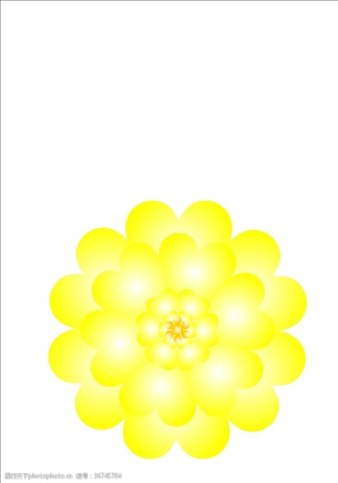 3d模型精选cdr渐变花朵圆黄色矢量图