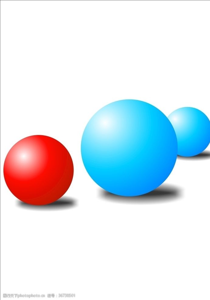 3d模型精选立体圆球圆形高光红蓝阴影矢量