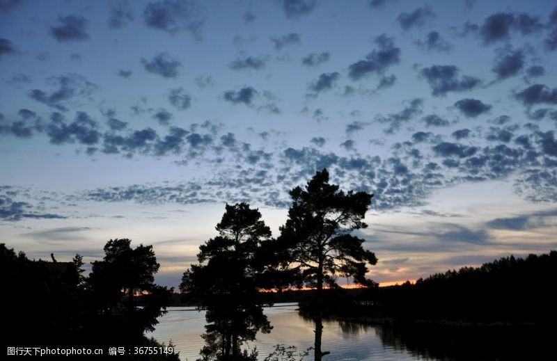 手机外观瑞典湖上日落