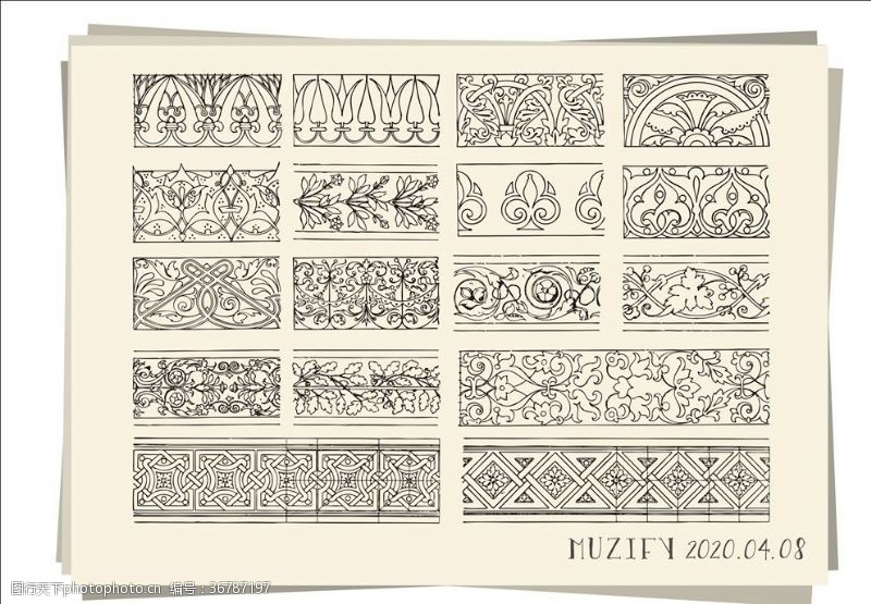 手绘款式20款入欧式复古装饰边框