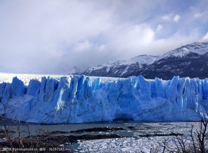 蓝色冰川背景巴塔哥尼亚冰川