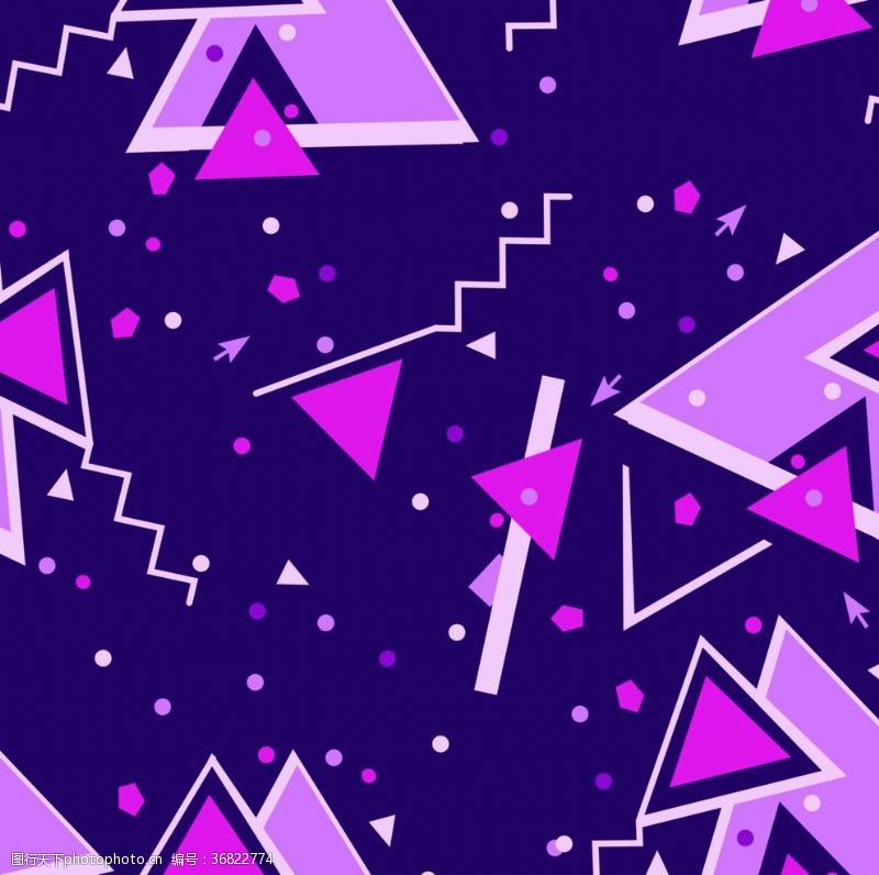 五彩纸屑简约几何紫色背景