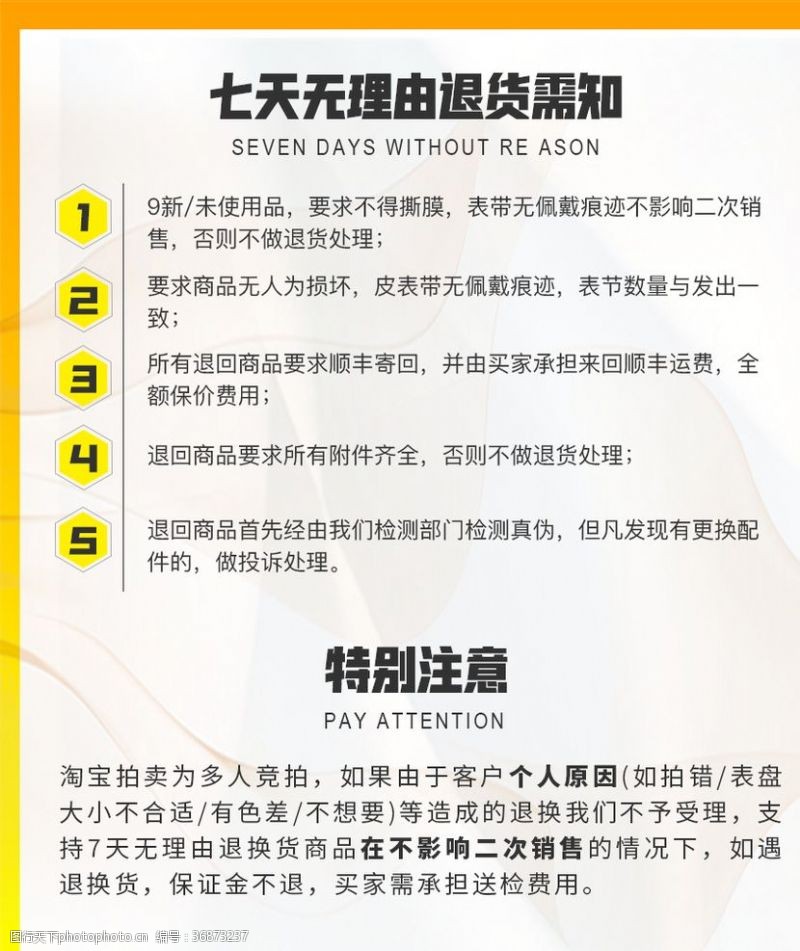 天猫商城电商线上店铺七天无理由退货需知