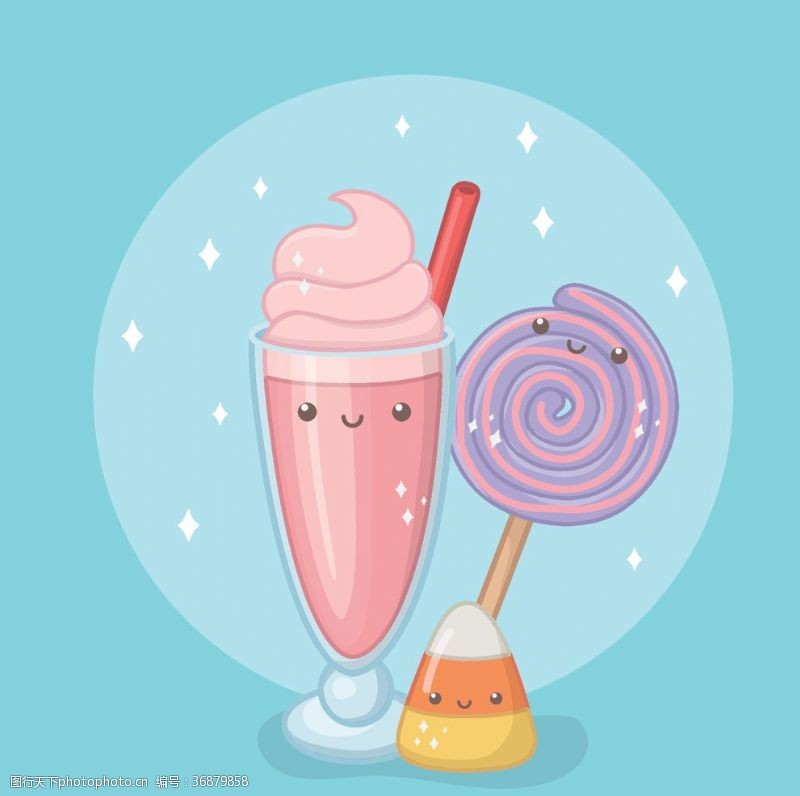 冰淇淋装饰小清新点心卡通图案
