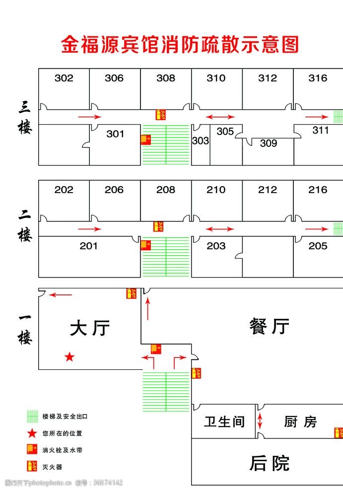 消防疏散图学校示意图