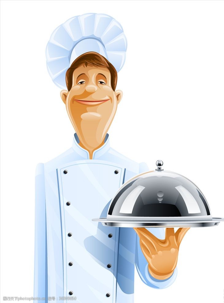 厨师卡通人物服务员
