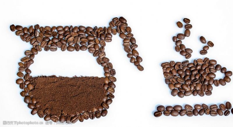 咖啡豆摆放创意图形