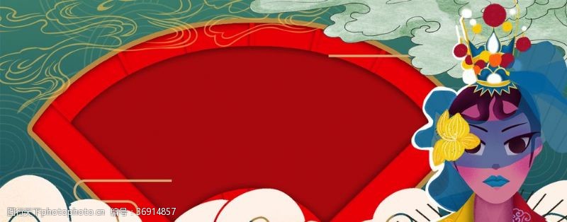 抽象水墨画中国风国潮背景插画