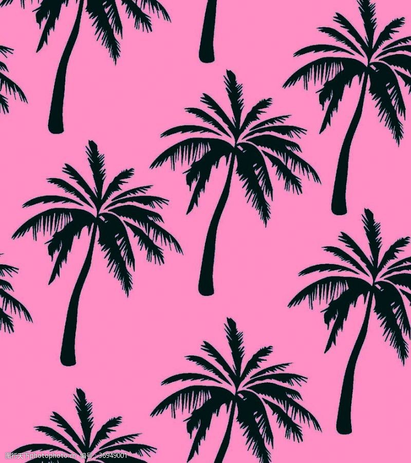 沙滩裤粉色椰树