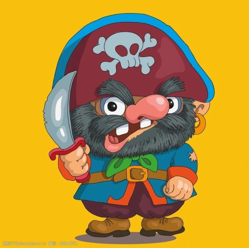 儿童海盗船海盗卡通形象