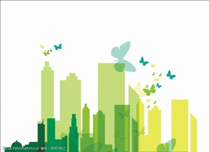 拯救地球蝴蝶环保绿色城市