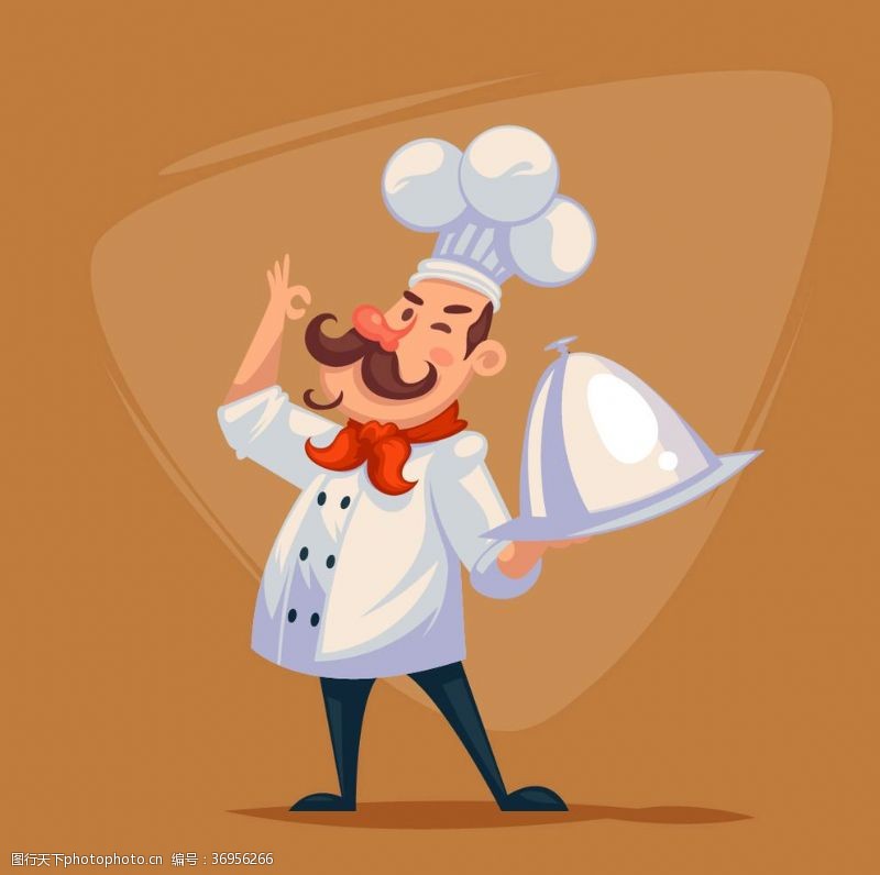 厨师卡通人物矢量厨师