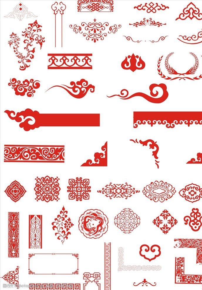 中国传统边框图中国传统文化花纹