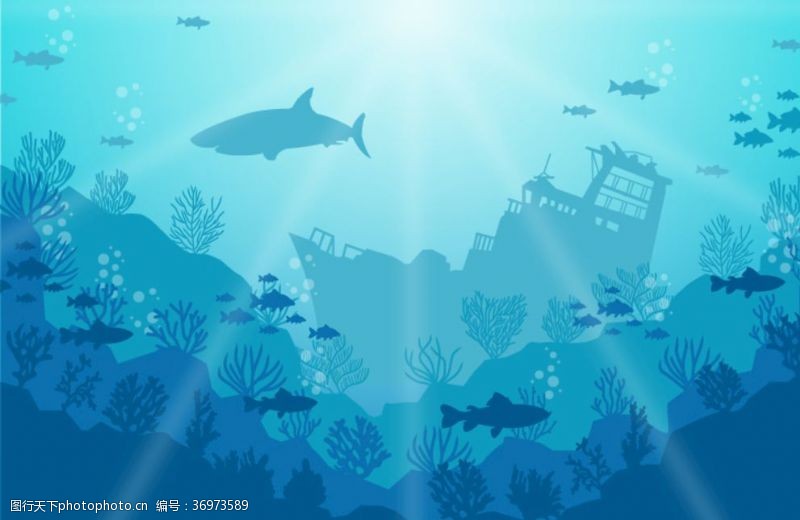 海洋生物海底世界背景