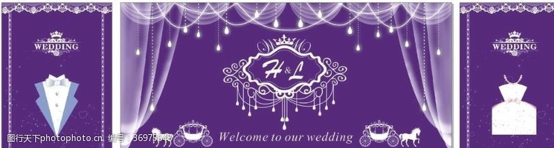 桁架喷绘婚礼桁架画面紫色