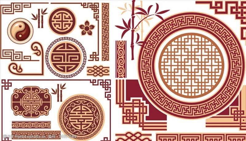 中国传统边框图中国传统文化花纹底纹