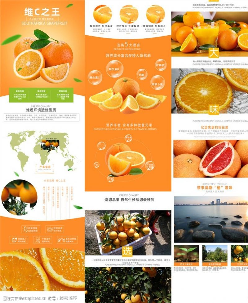 描述模板淘宝天猫水果脐橙描述详情页图片