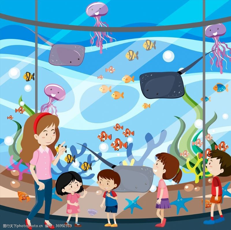 海洋生物卡通水族馆