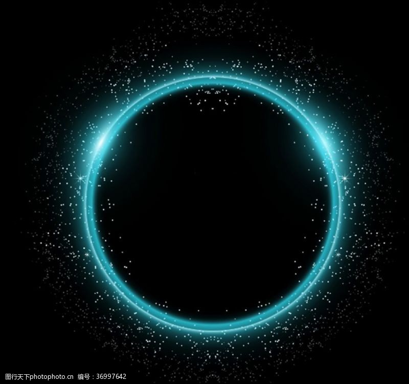 圆形粒子蓝色光环