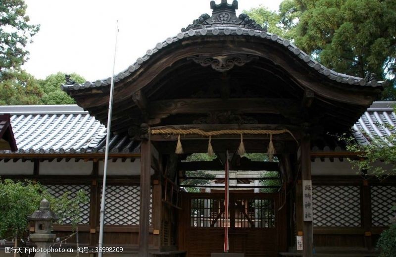 日本风情日本寺庙大门