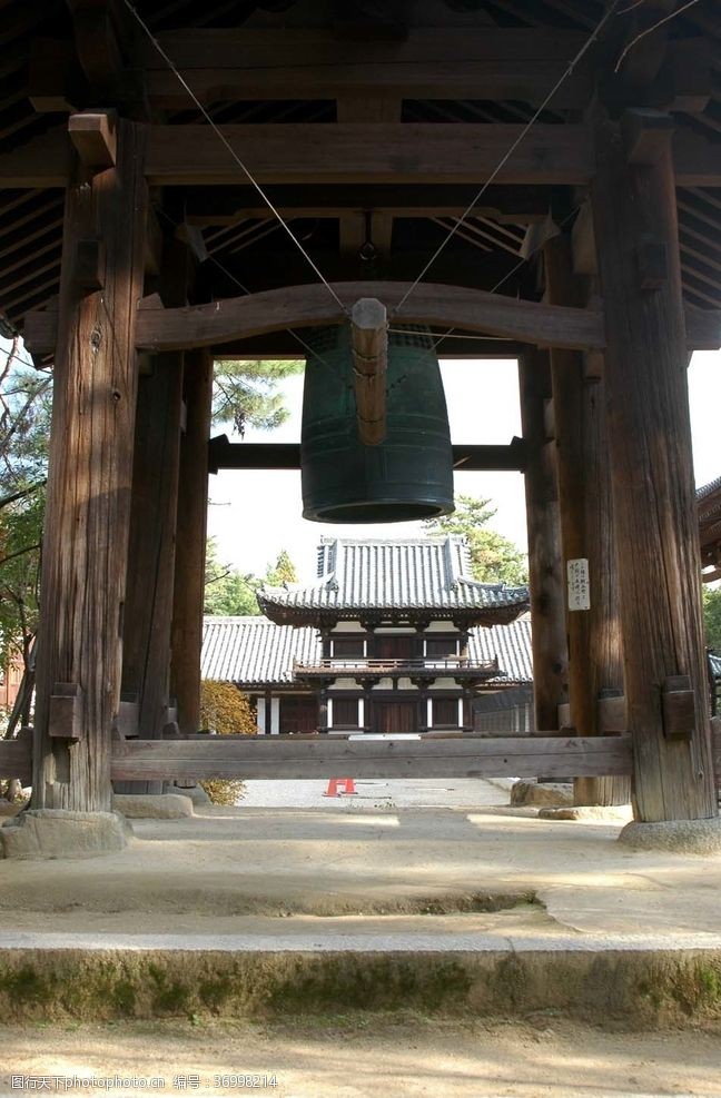 日本风情寺庙铜钟