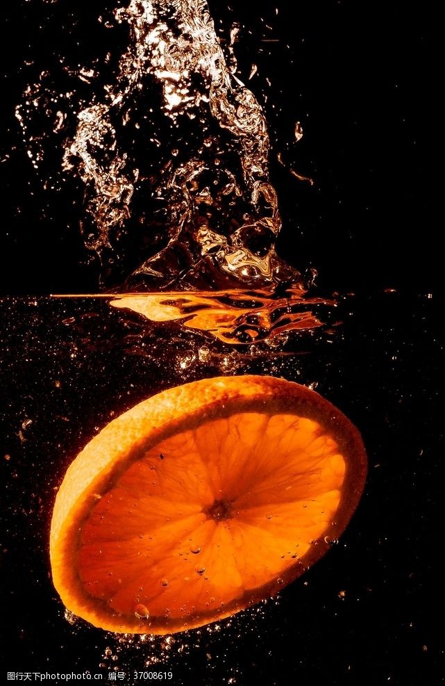 橙子切片素材橙子泡水图