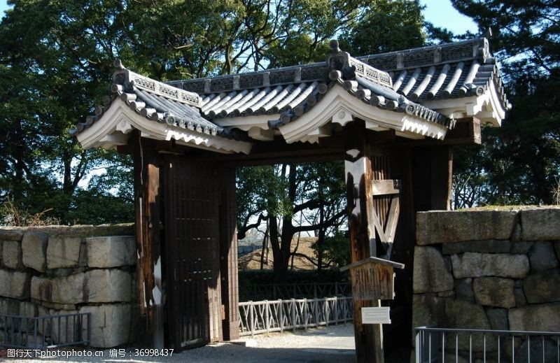 日本风情古建大门