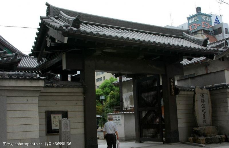 日本风情日本古建筑大门