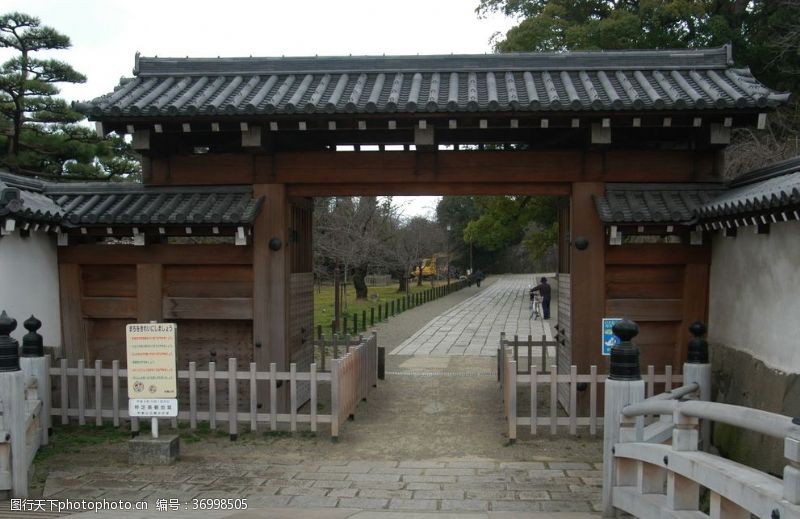 日本风情日本古建筑大门