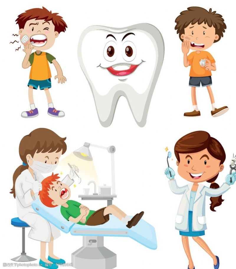 卫生普及卡通牙齿护理