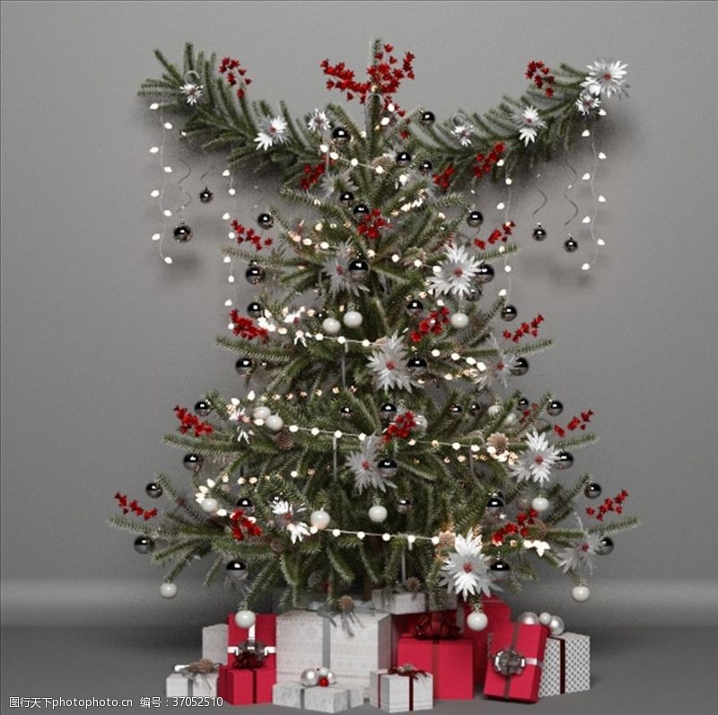 树木模型圣诞树装饰
