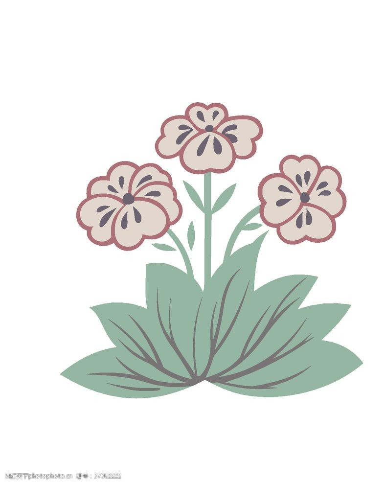 古代人物敦煌风格绘画植物花朵