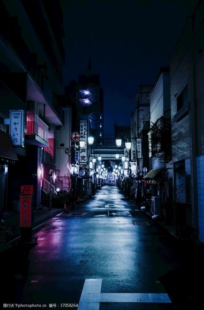 阴道日本夜晚城市无人小巷