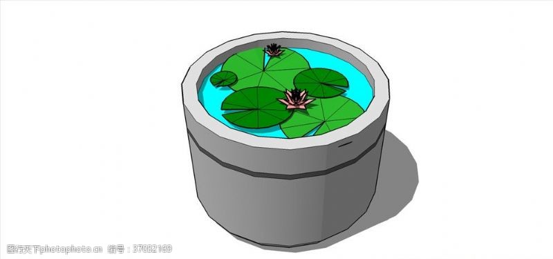 花草模型种荷花的水缸小花坛木花坛