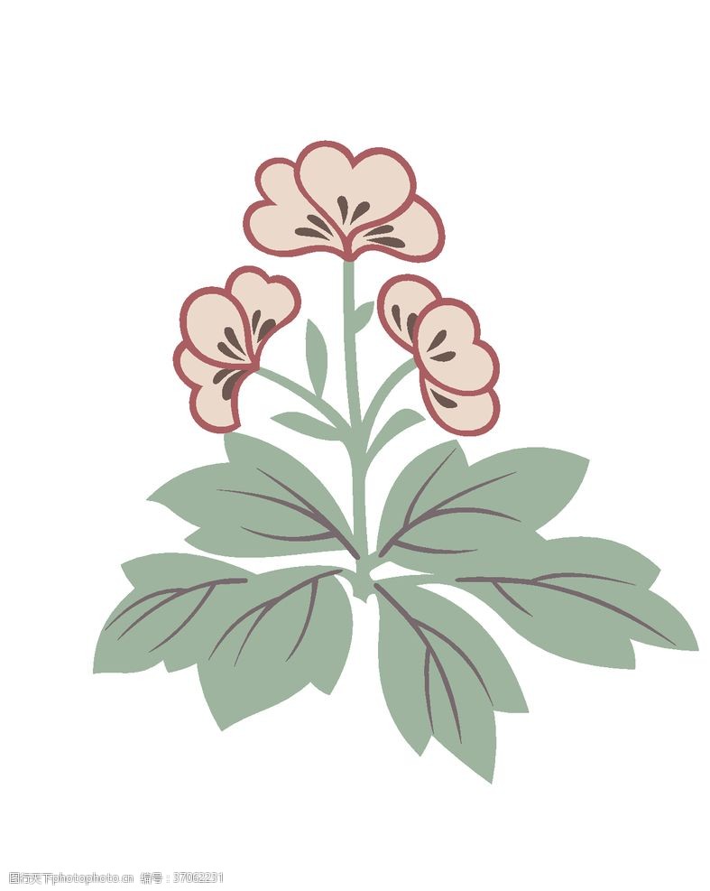 古代人物敦煌风格绘画植物花朵