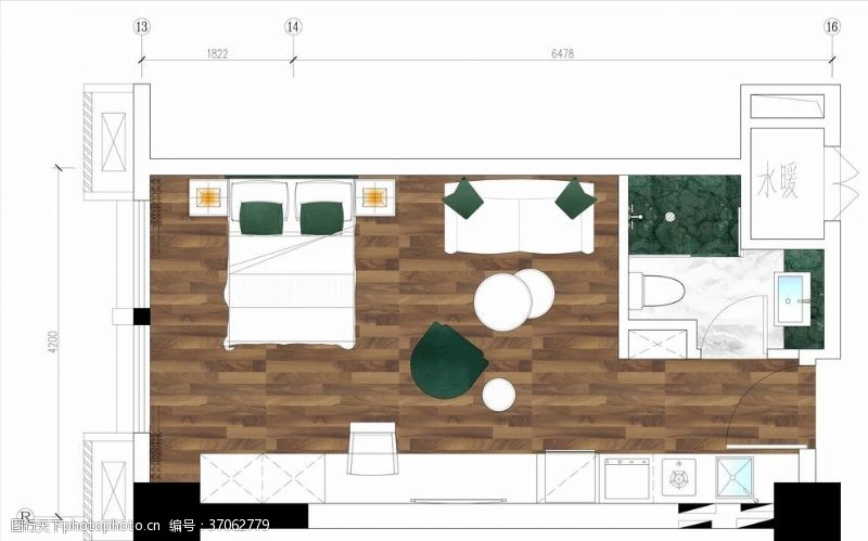 室内设计平面图公寓彩平
