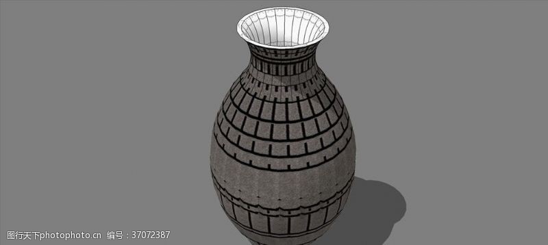 花草3d模型花瓶
