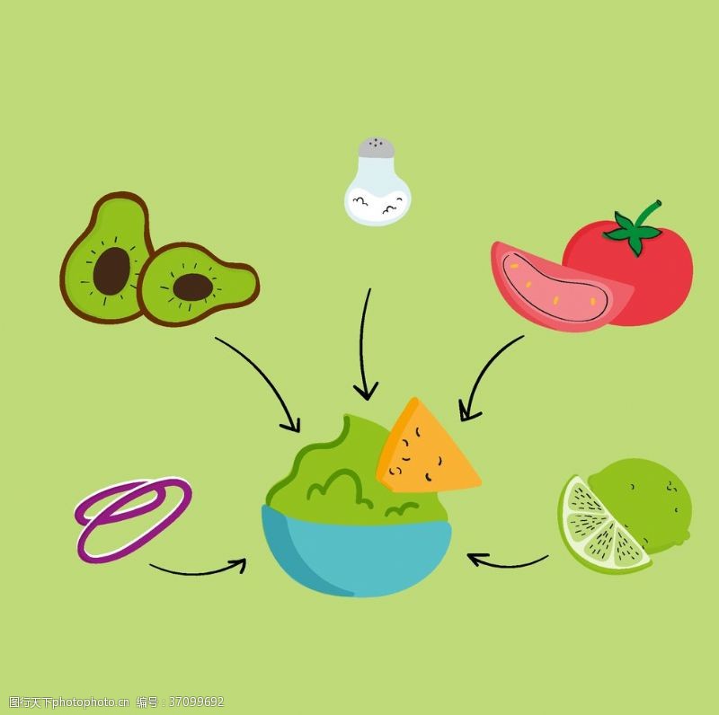 夏季饮品矢量厨房蔬菜食物素材