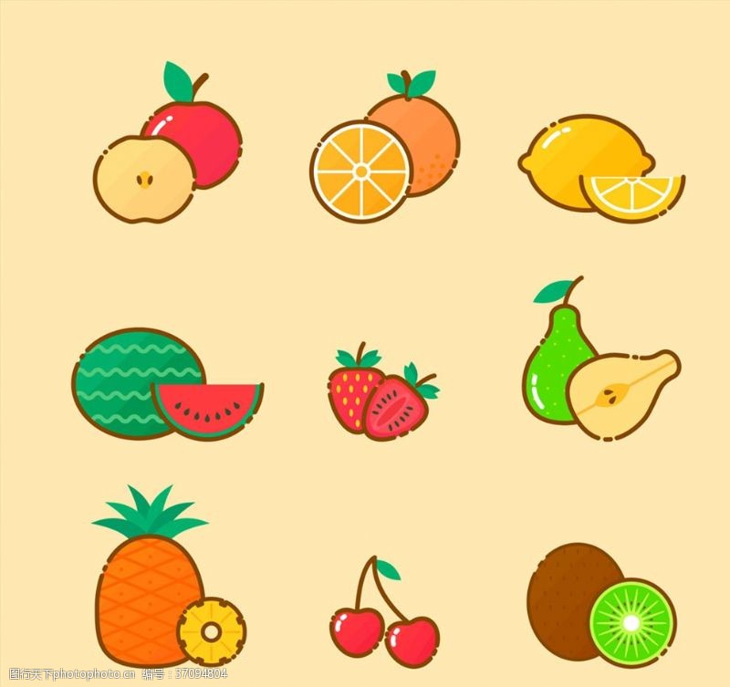 卡通菠萝矢量图矢量水果图标