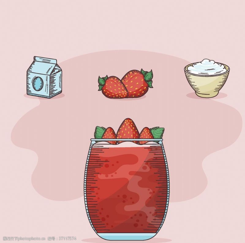 夏季饮品矢量果汁甜品食物素材