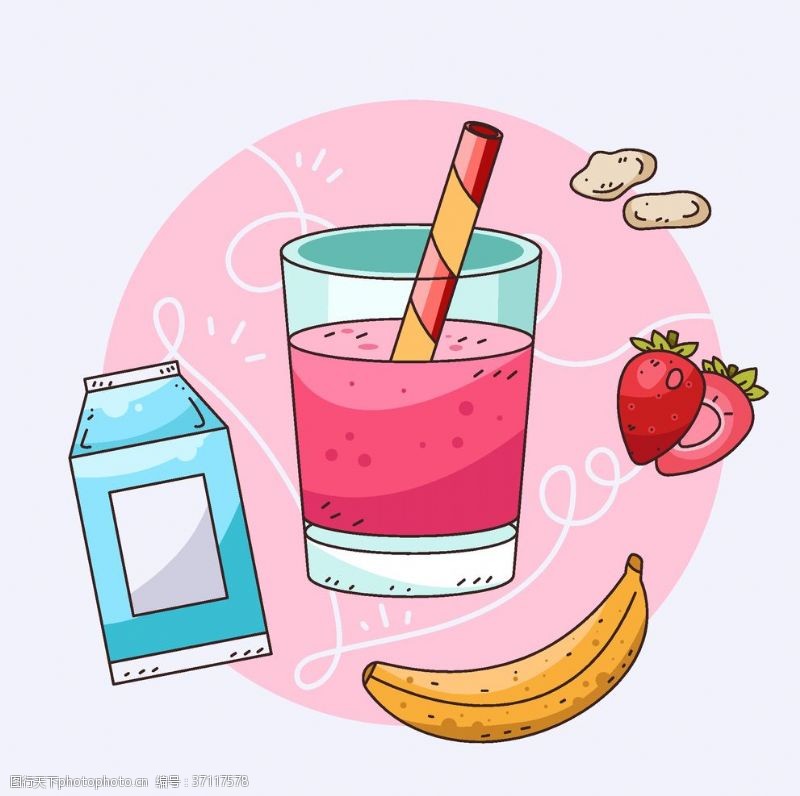 夏季饮品矢量果汁甜品食物素材