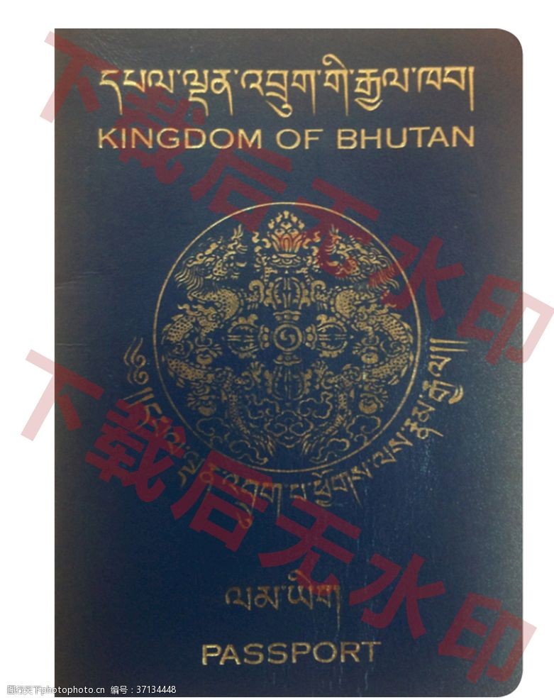 出国旅游度假图标不丹护照