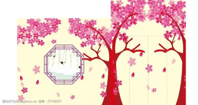 最美樱花节造型墙
